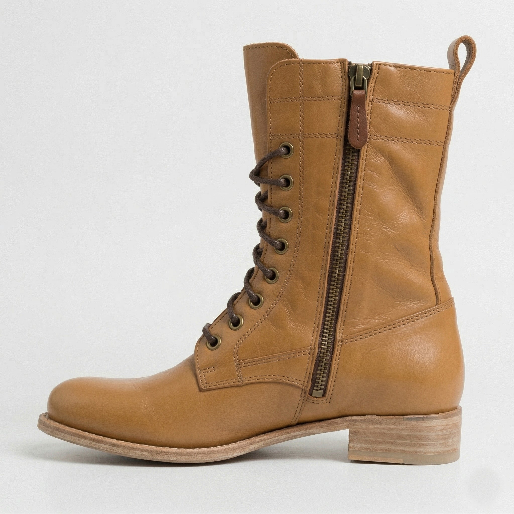 POMPEI-Stiefel aus Wildleder, Leder und Nubuk