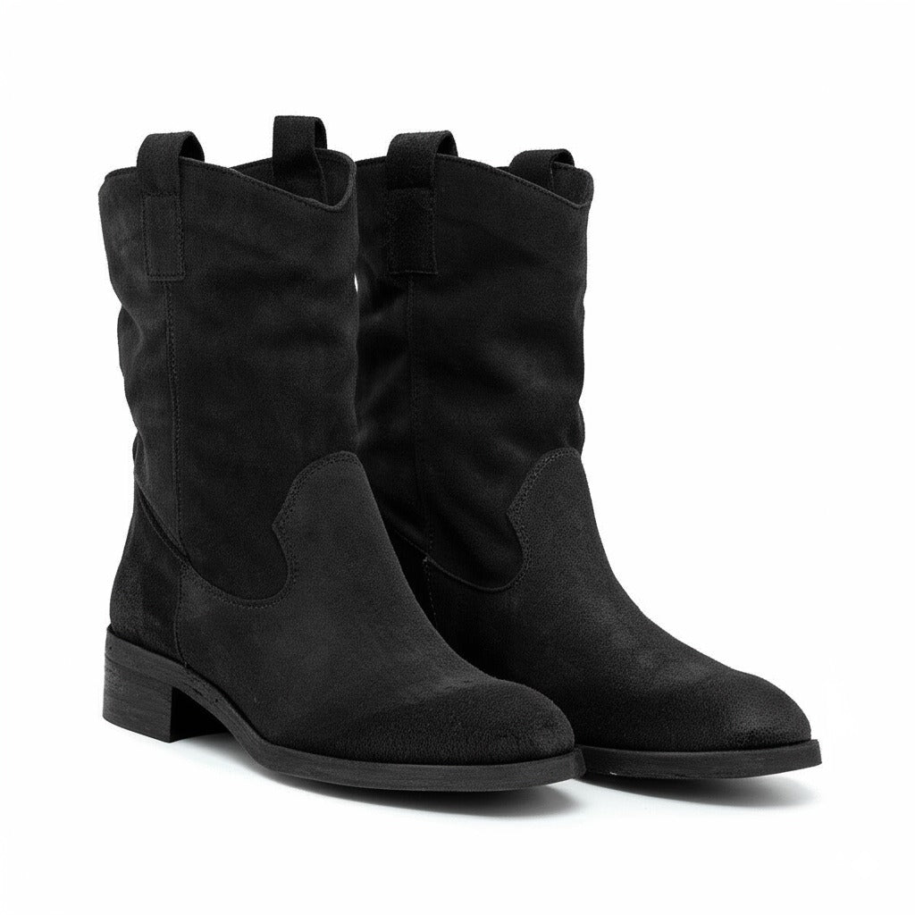 MONTREAL Damen Stiefelette aus schwarzem Wildleder