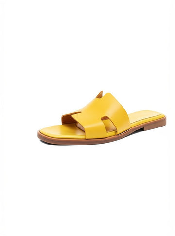 PATTY Sandali a Ciabattine ad H Donna Vera Pelle Giallo