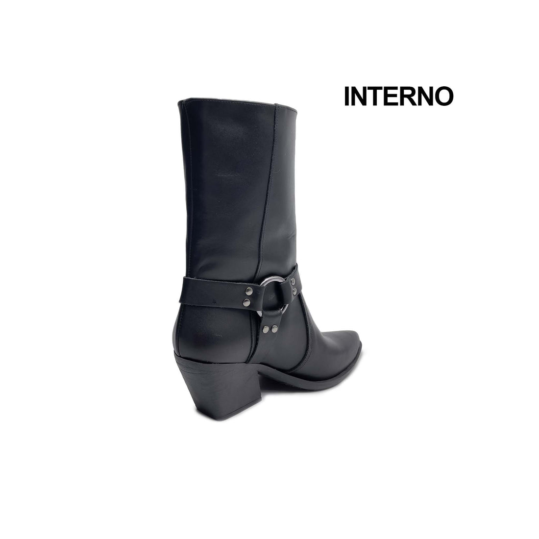 IBIZA-Stiefel aus echtem schwarzem Leder