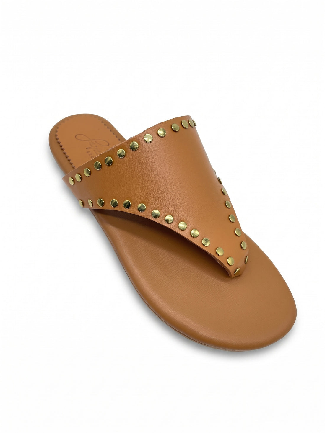 KIMI Sandali infradito bikini con borchie In Vera Pelle cuoio Donna Made in Italy