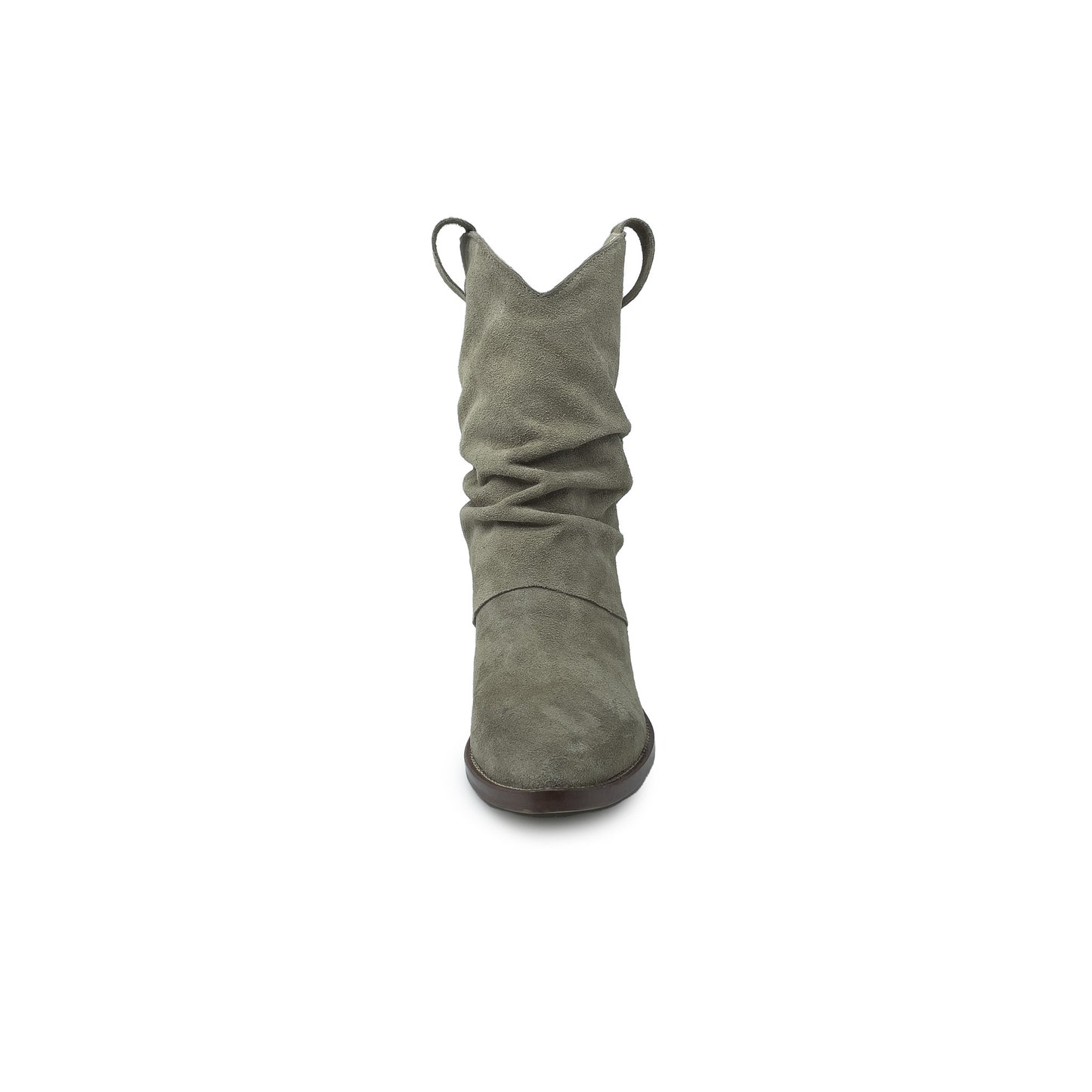 LOVE Stivaletto con tacco in CAMOSCIO TAUPE