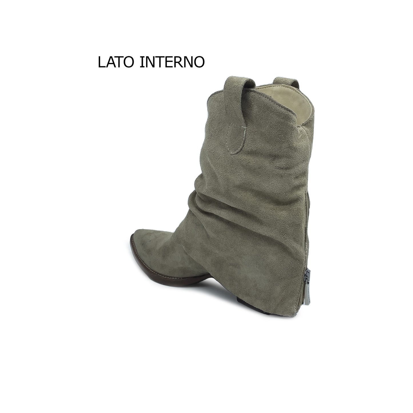 LOVE Stivaletto con tacco in CAMOSCIO TAUPE