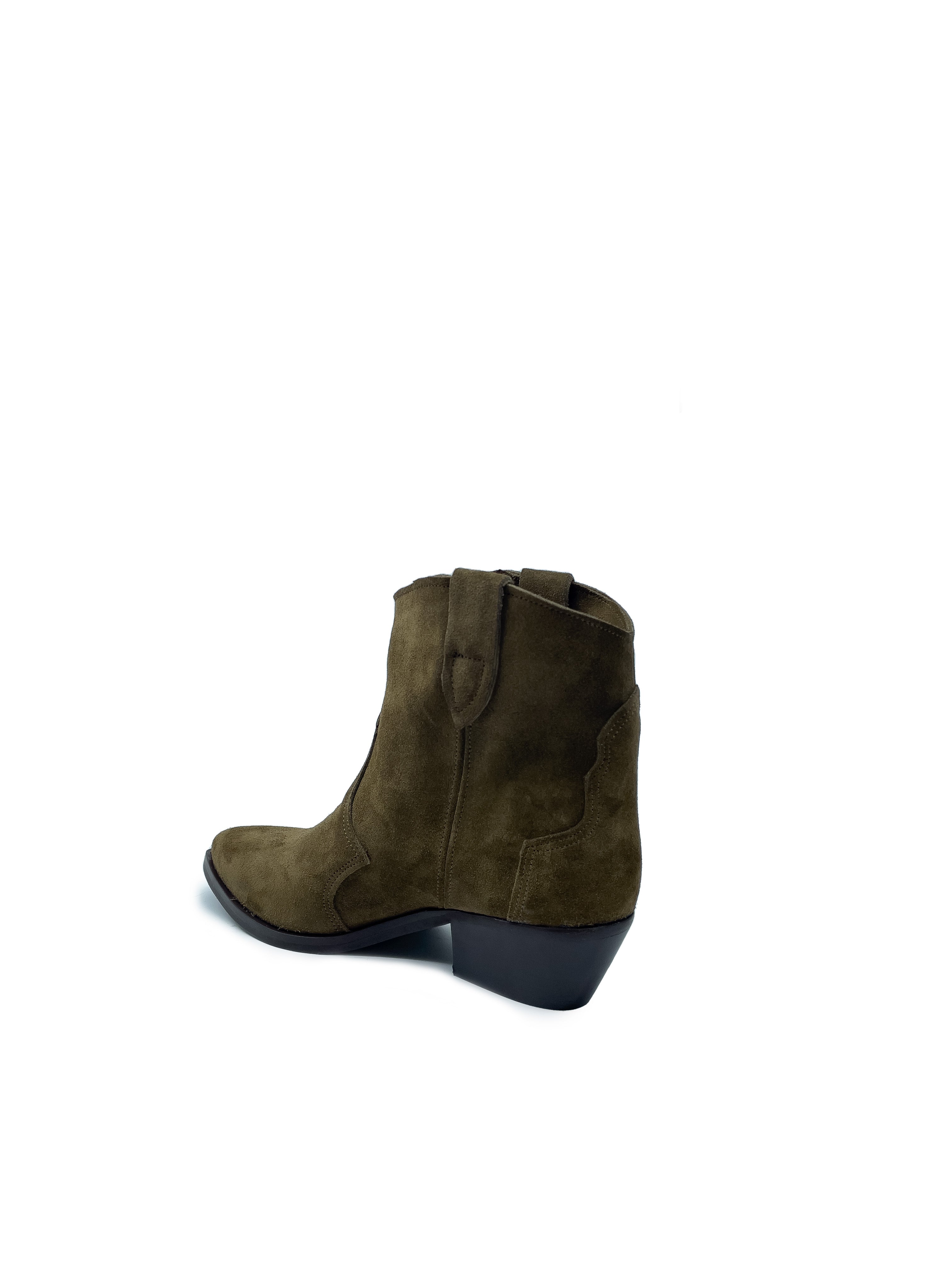 ROME Damen-Stiefeletten mit Absatz aus tabakfarbenem Wildleder