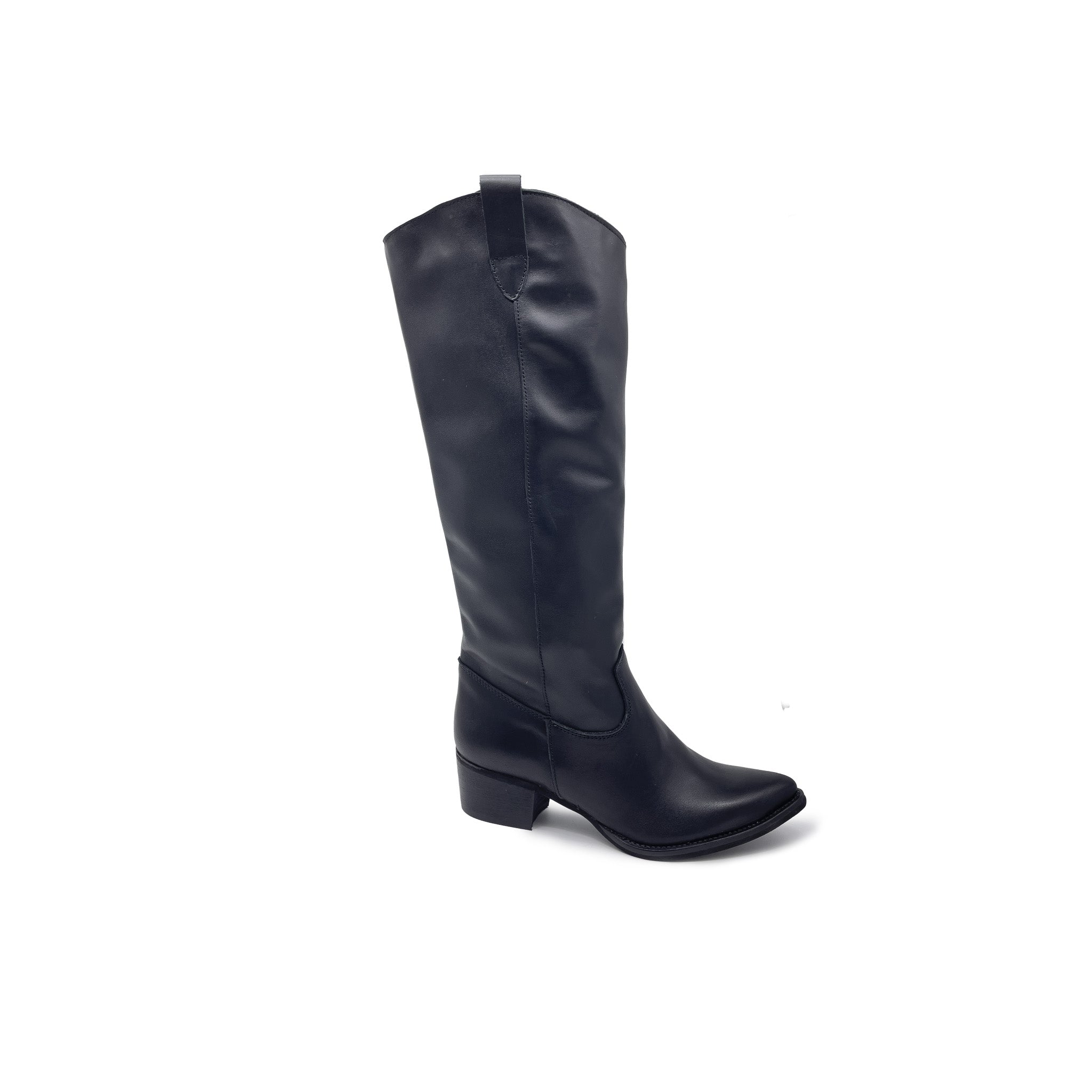LORY Stivale donna alto in Vera Pelle Nero