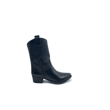 STAR Texan Stiefelette aus SCHWARZEM ECHTEM LEDER