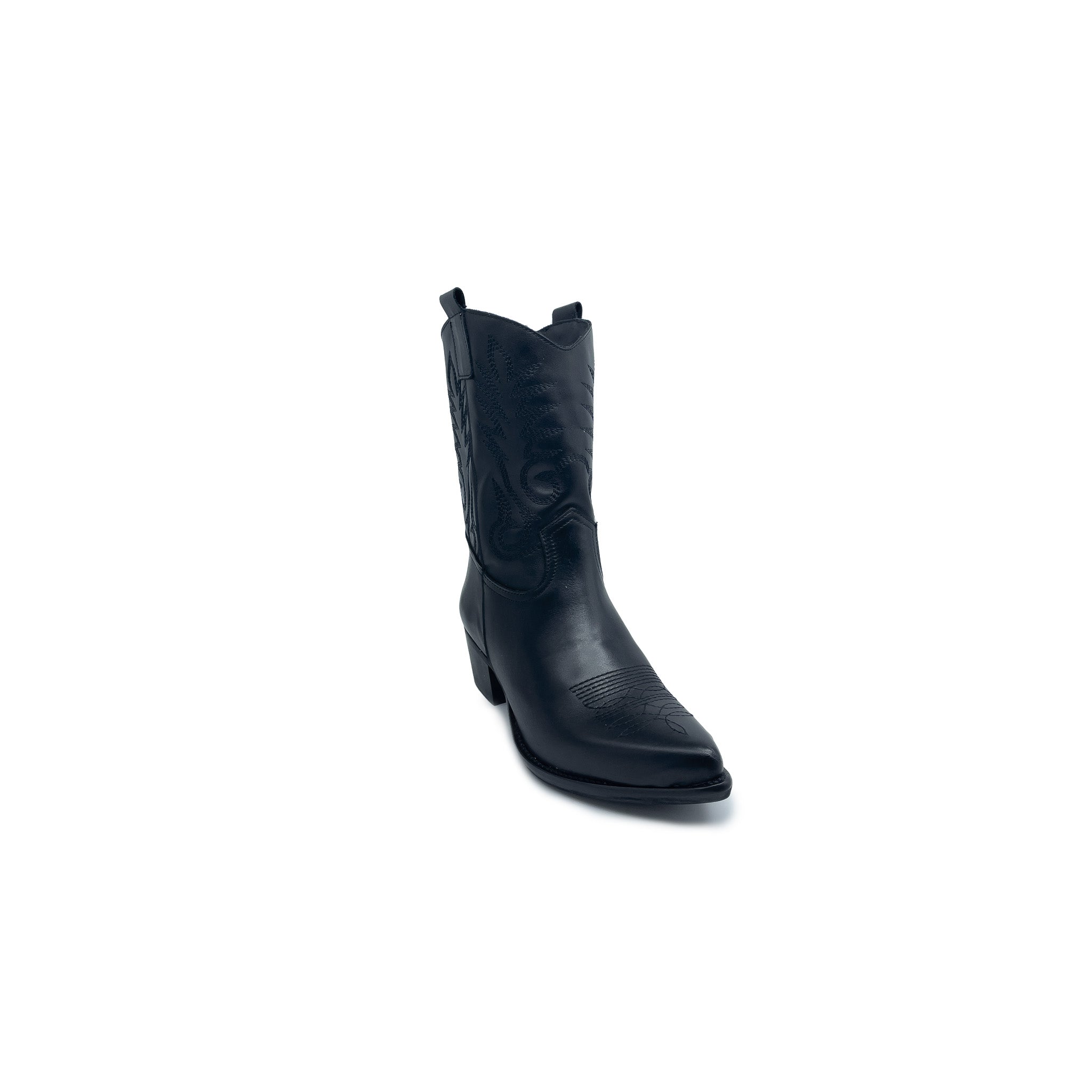 STAR Texan Stiefelette aus SCHWARZEM ECHTEM LEDER