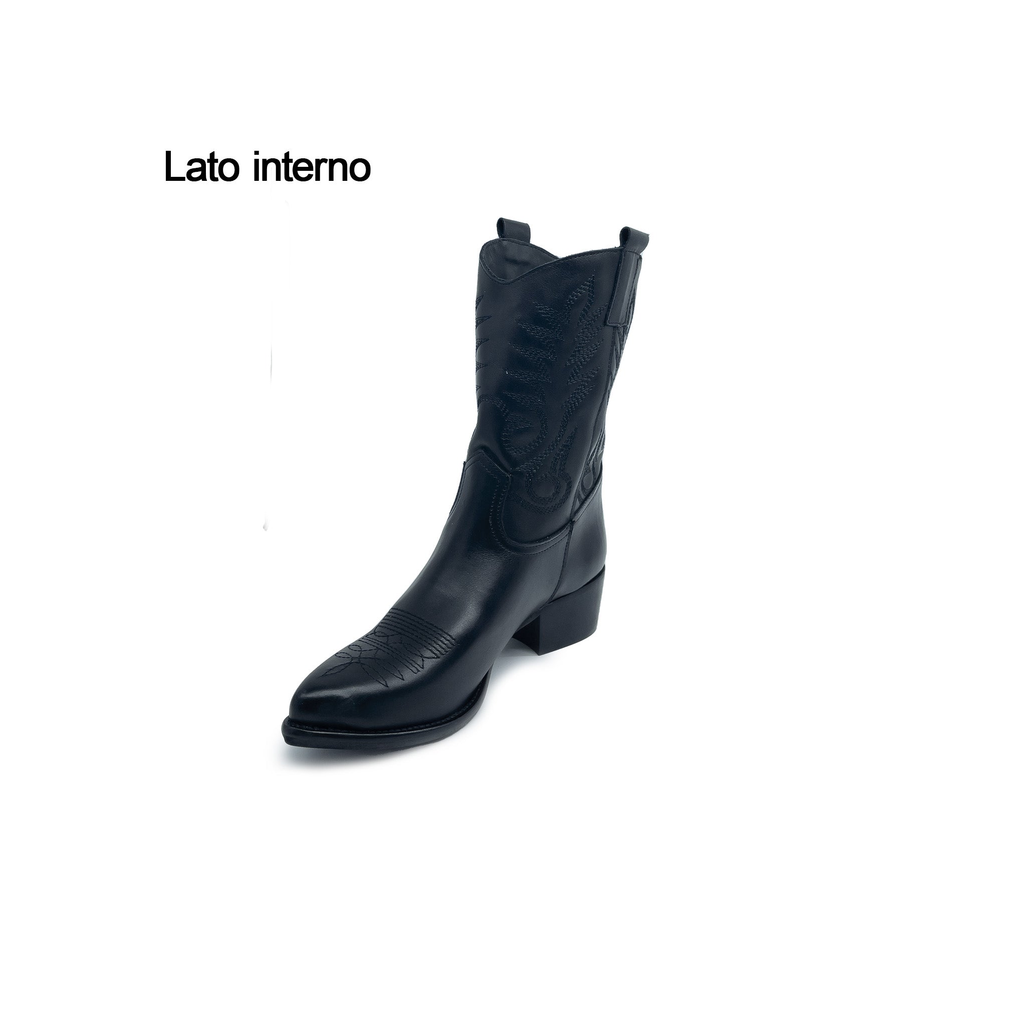 STAR Texan Stiefelette aus SCHWARZEM ECHTEM LEDER