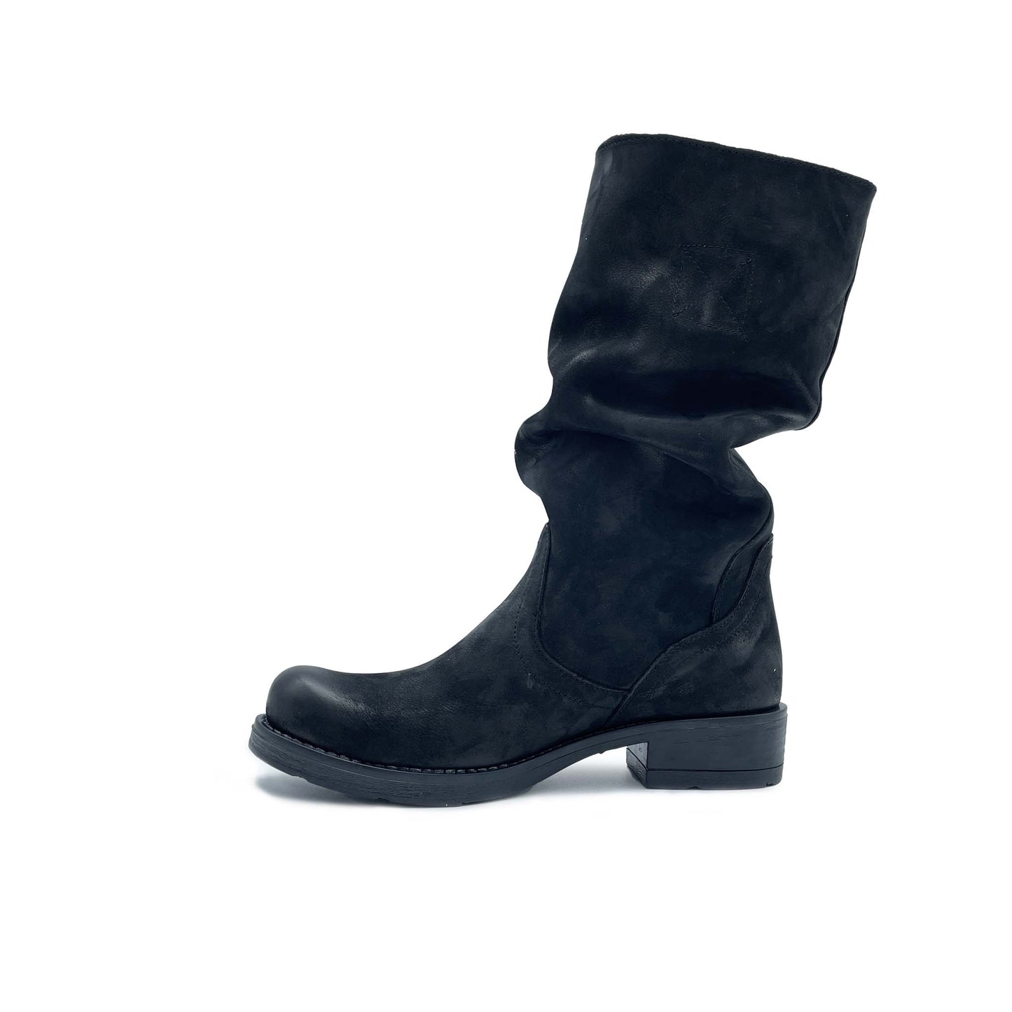 Bota BIKER en Nubuck Negro difuminado